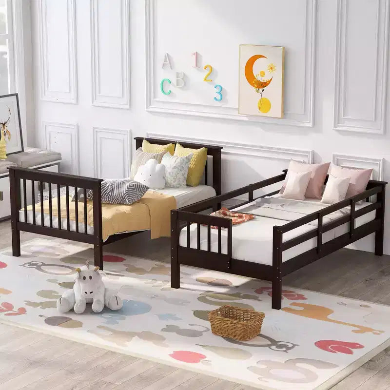 Stairway Twin over Twin Bunk Bed for Kids, Bunk Bed Frame with Storage and Guard Rail for Bedroom Dorm