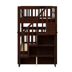 Stairway Twin over Twin Bunk Bed for Kids, Bunk Bed Frame with Storage and Guard Rail for Bedroom Dorm