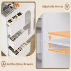 48 Buffet, Modern Storage Cabinet with 3 Drawers, Illuminated Sideboard with Glass Doors, Kitchen, Dining Room Coffee Bar, White