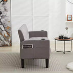 Sofa Couch, Modern Linen Upholstered Sofa, Loveseat Sofa with Deep Seats for Living Room, Light Gray