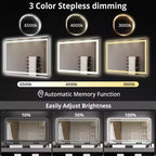 Bathroom Mirror , Anti-Fog Vanity Mirror with Dimmable Lights