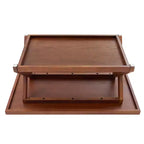 40IN Solid Oak Coffee Table, 2-Tier Modern Farmhouse Rectangle Center Table with Storage Shelf & X-Shaped Legs, Walnut Finish