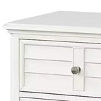 Nightstand, 2 Drawers, Classic Antique White Solid Wood, 28 Inch