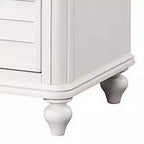 Nightstand, 2 Drawers, Classic Antique White Solid Wood, 28 Inch