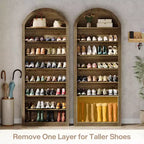 8-Tier Tall Shoe Storage Cabinet, Large Shoe Organizer, Wooden Freestanding Shoe Rack for Closet Entryway
