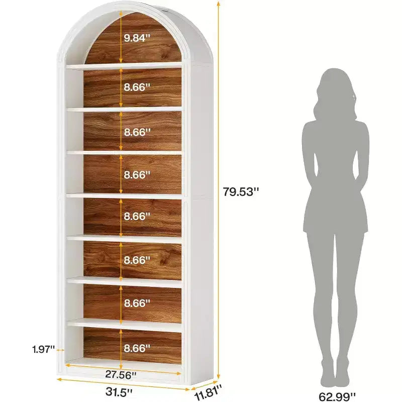 8-Tier Tall Shoe Storage Cabinet, Large Shoe Organizer, Wooden Freestanding Shoe Rack for Closet Entryway