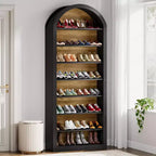 8-Tier Tall Shoe Storage Cabinet, Large Shoe Organizer, Wooden Freestanding Shoe Rack for Closet Entryway