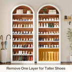 8-Tier Tall Shoe Storage Cabinet, Large Shoe Organizer, Wooden Freestanding Shoe Rack for Closet Entryway