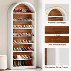 8-Tier Tall Shoe Storage Cabinet, Large Shoe Organizer, Wooden Freestanding Shoe Rack for Closet Entryway