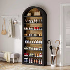 8-Tier Tall Shoe Storage Cabinet, Large Shoe Organizer, Wooden Freestanding Shoe Rack for Closet Entryway
