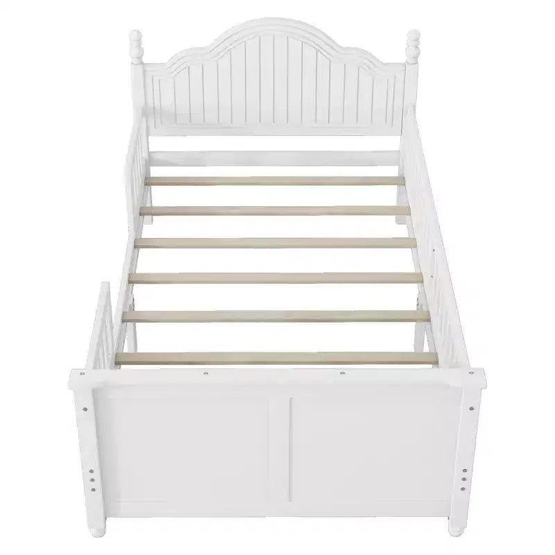 Contemporary Kids Platform Bed with Headboard and Footboard and Safety Guardrails