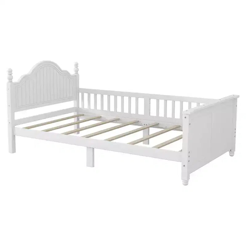 Contemporary Kids Platform Bed with Headboard and Footboard and Safety Guardrails