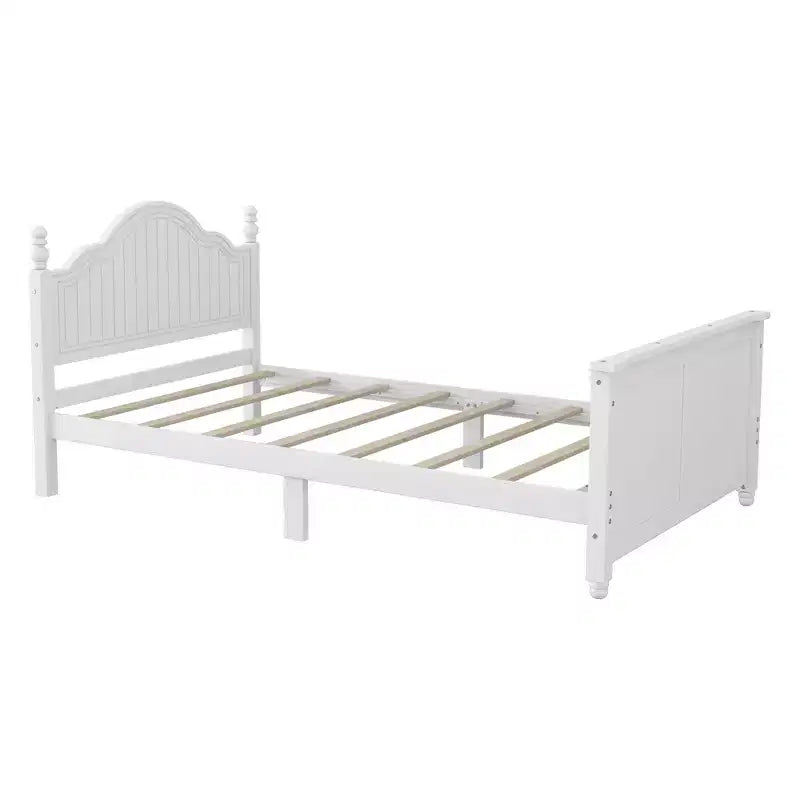 Contemporary Kids Platform Bed with Headboard and Footboard and Safety Guardrails