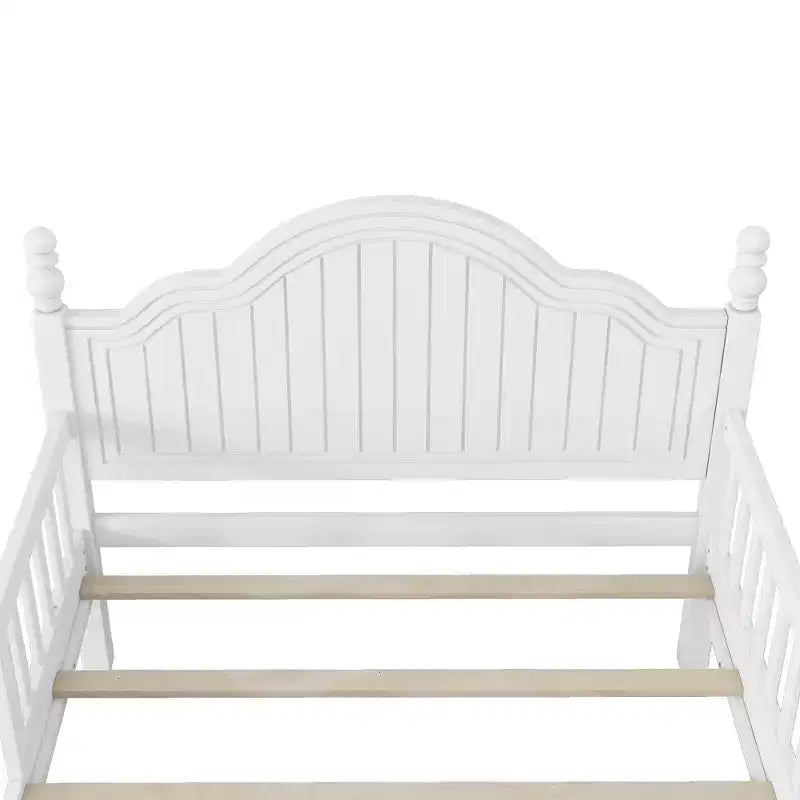 Contemporary Kids Platform Bed with Headboard and Footboard and Safety Guardrails