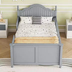 Contemporary Kids Platform Bed with Headboard and Footboard and Safety Guardrails