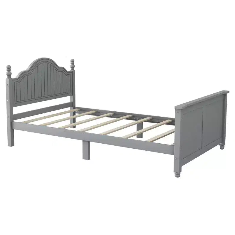 Contemporary Kids Platform Bed with Headboard and Footboard and Safety Guardrails