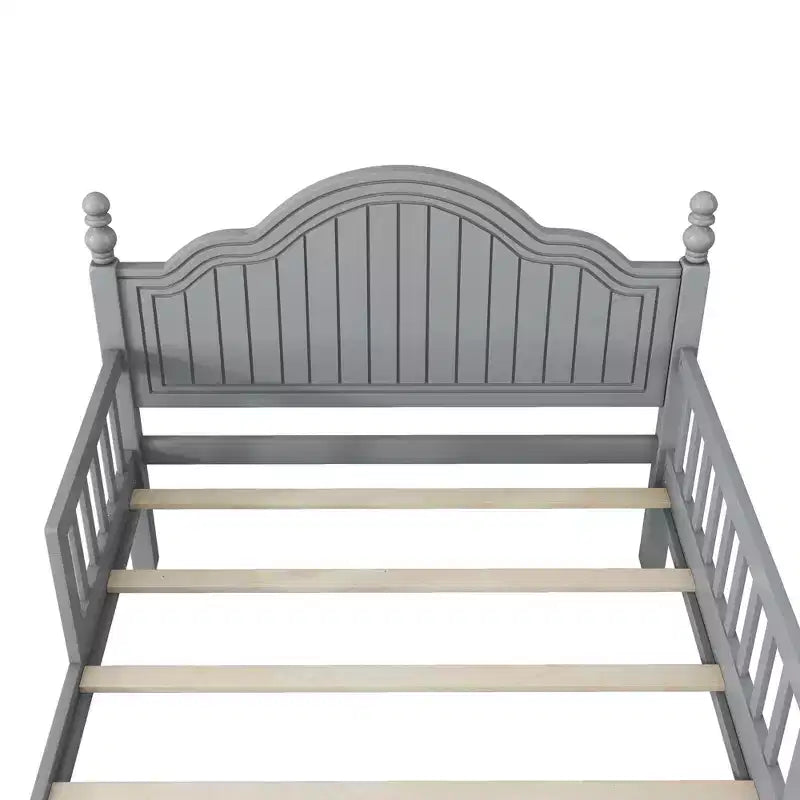 Contemporary Kids Platform Bed with Headboard and Footboard and Safety Guardrails