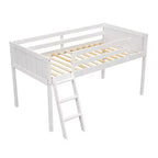 79.5IN Twin/Full Size Kids Loft Bed with Removeable Ladder, Bed Frames with Safety Guardrails, Loft Bed for Kids Room, Play Room