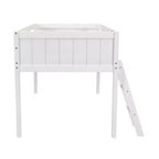 79.5IN Twin/Full Size Kids Loft Bed with Removeable Ladder, Bed Frames with Safety Guardrails, Loft Bed for Kids Room, Play Room