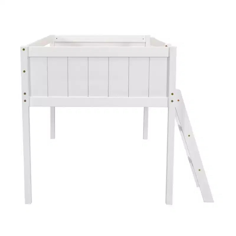 79.5IN Twin/Full Size Kids Loft Bed with Removeable Ladder, Bed Frames with Safety Guardrails, Loft Bed for Kids Room, Play Room