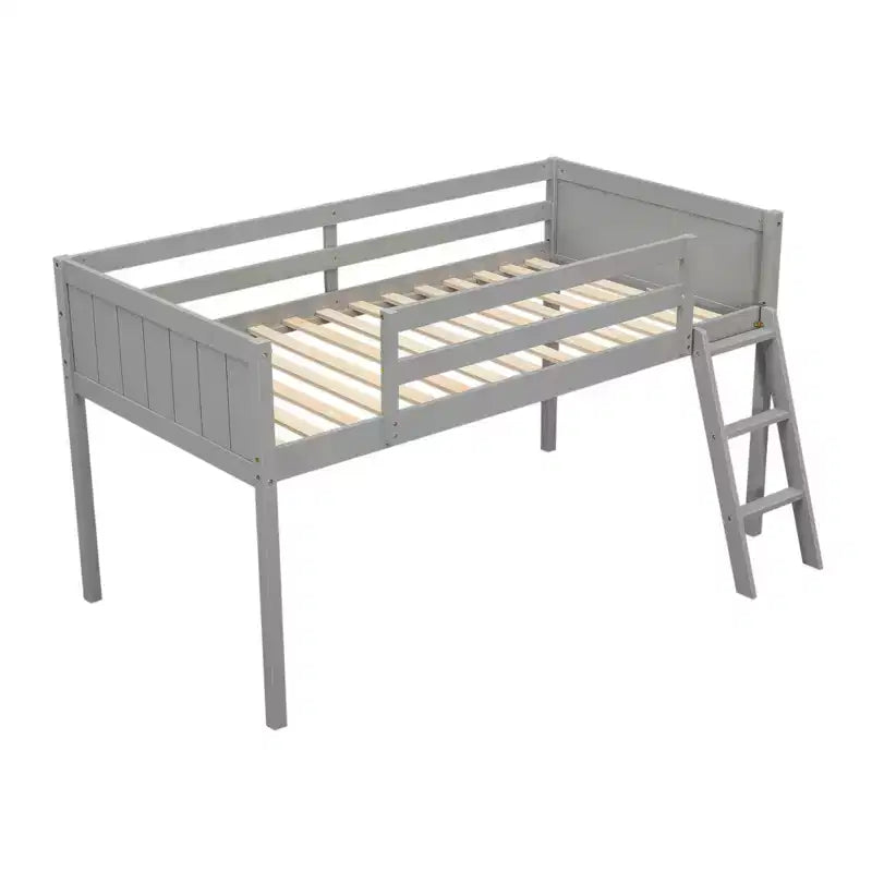 79.5IN Twin/Full Size Kids Loft Bed with Removeable Ladder, Bed Frames with Safety Guardrails, Loft Bed for Kids Room, Play Room