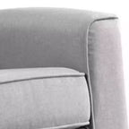 34 Inch Rocking Chair, Wood Frame, Vertical Channel Tufted Gray Linen