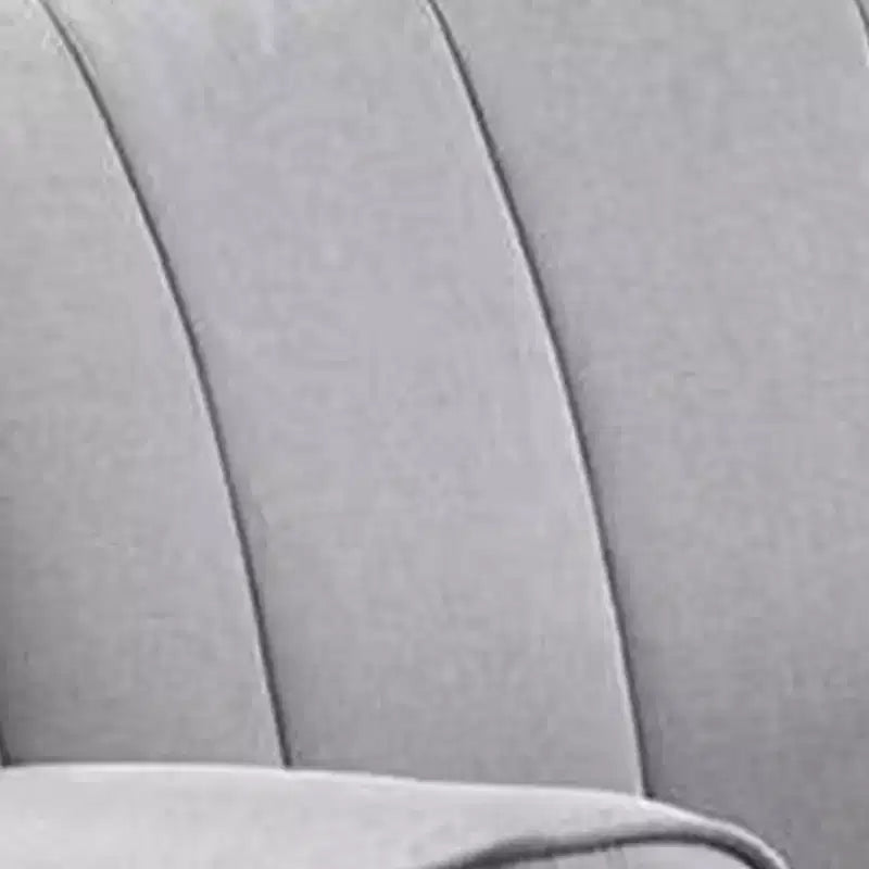 34 Inch Rocking Chair, Wood Frame, Vertical Channel Tufted Gray Linen