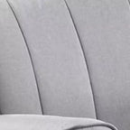 34 Inch Rocking Chair, Wood Frame, Vertical Channel Tufted Gray Linen