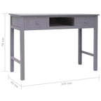 Desk Grey Paulownia wood, Poplar wood Medium Desk Rectangular