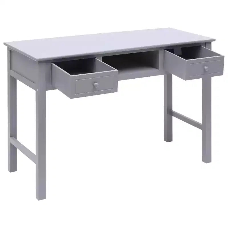 Desk Grey Paulownia wood, Poplar wood Medium Desk Rectangular