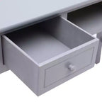 Desk Grey Paulownia wood, Poplar wood Medium Desk Rectangular