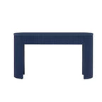 54IN Modern Console Table with Fluted Design, Entryway Table with 2 Storage Drawers and Oval Top, Accent Table for Hallway, Living Room, Navy