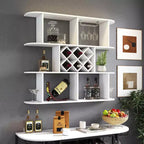 Wall Mounted Wine Rack, 3-Tier Large Capacity Hanging Bar Shelf Wine Glass Holder Wine Bottle Display Shelf for Kitchen Dining Room Decor